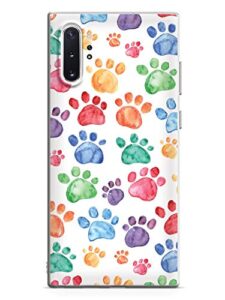 inspired cases - 3d textured galaxy note 10 plus case - rubber bumper cover - protective phone case for samsung galaxy note 10 plus - watercolor paw prints