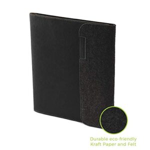 Rocketbook Smart Notebook Folio Cover - 100% Recyclable, Biodegradable Cover with Pen Holder, Magnetic Clasp & Inner Storage - Dark Matter Black, Letter Size (8.5" x 11")