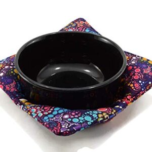 Purple Microwave Bowl Holder - Colorful Cotton Bowl Cozy