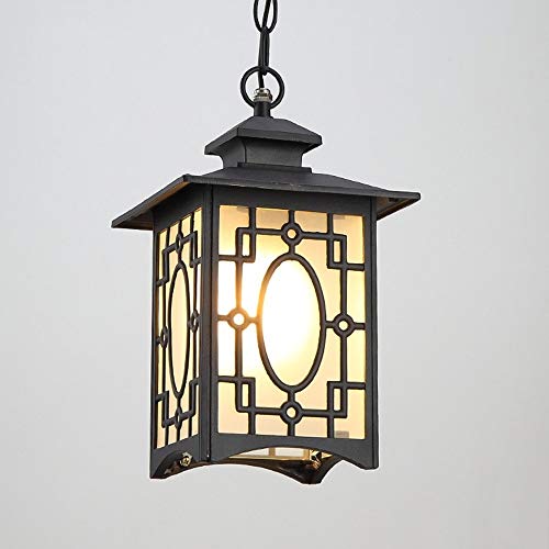 WHYA 30cm Victoria Retro Chain Adjustable Ceiling Pendant Lamp Aluminum Glass E27 Exterior Rainproof Hanging Lantern European Villa Garden Courtyard Porch Terrace Outdoor Droplight Chandelier