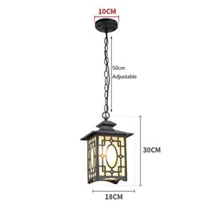 WHYA 30cm Victoria Retro Chain Adjustable Ceiling Pendant Lamp Aluminum Glass E27 Exterior Rainproof Hanging Lantern European Villa Garden Courtyard Porch Terrace Outdoor Droplight Chandelier