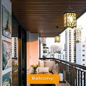 WHYA 30cm Victoria Retro Chain Adjustable Ceiling Pendant Lamp Aluminum Glass E27 Exterior Rainproof Hanging Lantern European Villa Garden Courtyard Porch Terrace Outdoor Droplight Chandelier