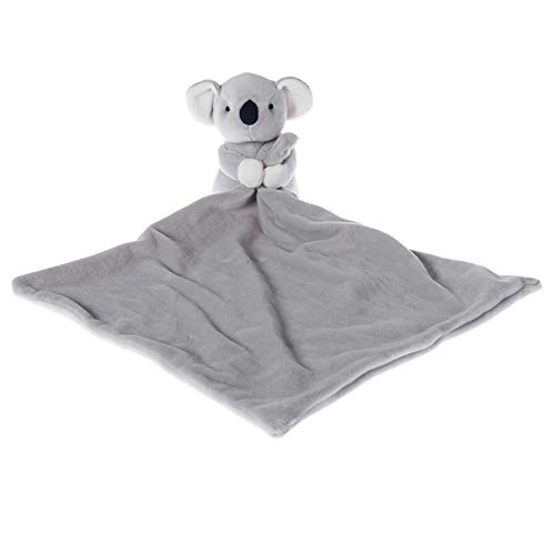 Apricot Lamb Stuffed Animals Security Blanket Gray Koala Infant Nursery Character Blanket Luxury Snuggler Plush (Gray Koala, 14 Inches)