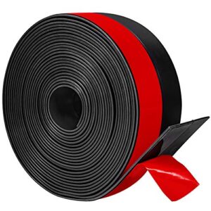 torrami wide silicone weather stripping 3 inch width 20 feet length, draft stopper seal for barn and garage door under bottom,top, sides, black