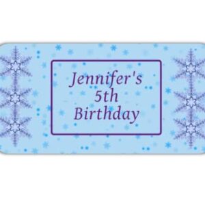 20 Personalized winter ice birthday party,"half wrap" water bottle labels