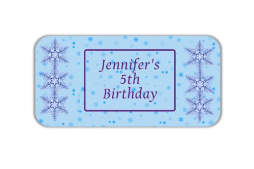 20 Personalized winter ice birthday party,"half wrap" water bottle labels