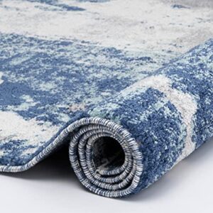 LUXE WEAVERS Euston Blue 5 x 7 Abstract Modern Area Rug