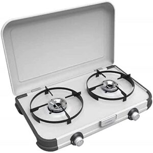 campingaz, portable two burner gas cooker, outdoor grill, white