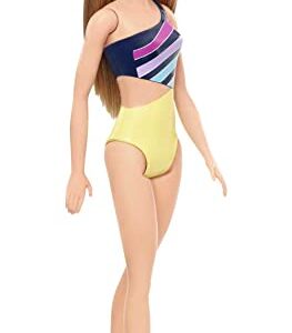 Barbie Doll, Blonde, Wearing Colorful Cut-Out Swimsuit, for Kids 3 to 7 Years Old