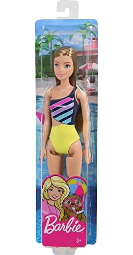 Barbie Doll, Blonde, Wearing Colorful Cut-Out Swimsuit, for Kids 3 to 7 Years Old