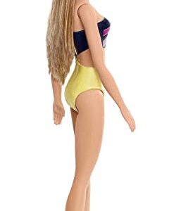 Barbie Doll, Blonde, Wearing Colorful Cut-Out Swimsuit, for Kids 3 to 7 Years Old