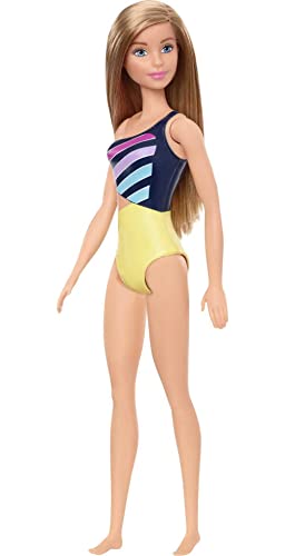 Barbie Doll, Blonde, Wearing Colorful Cut-Out Swimsuit, for Kids 3 to 7 Years Old