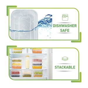 PrepNaturals Containers- 10 Pack of 25 Oz 100% BPA-free Plastic Food Containers with Lids- For Meal Preps and Storage- Dishwasher Safe- Food Storage Containers with Lids