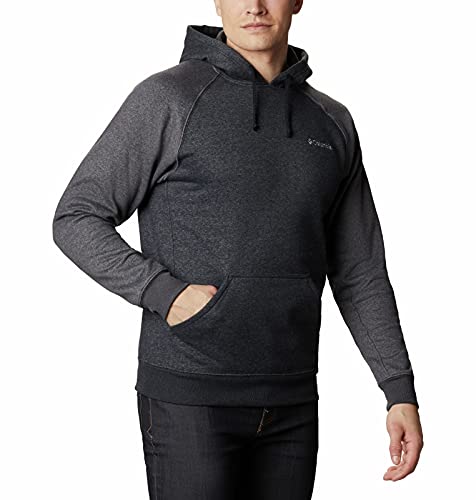 Columbia Men's Hart Mountain II Hoodie, Black Heather/Shark Heather, Small