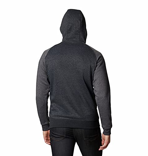 Columbia Men's Hart Mountain II Hoodie, Black Heather/Shark Heather, Small