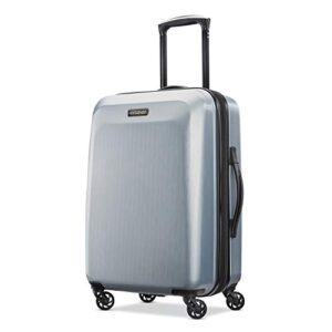 american tourister moonlight hardside expandable luggage with spinner wheels, silver, carry-on 21-inch