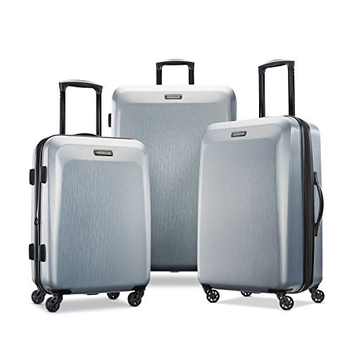 American Tourister Moonlight Hardside Expandable Luggage with Spinner Wheels, Silver, Carry-On 21-Inch