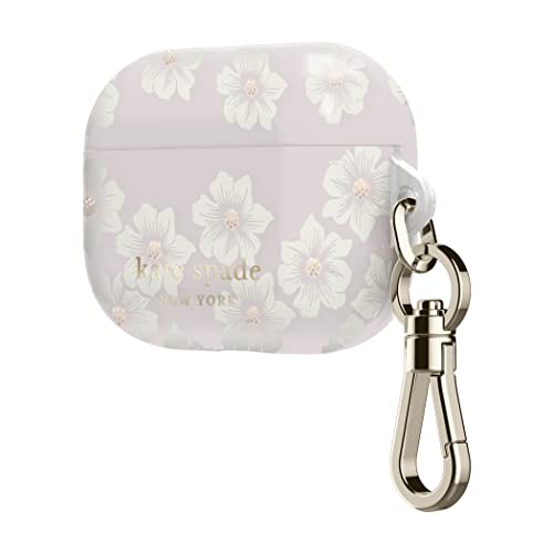 Kate Spade New York Airpods Pro Case - Hollyhock Cream/Blush/Translucent Blush/Glitter Flower Centers/Gold Logo/Premium Gold Hardware (KSAP-002-HHCCS)