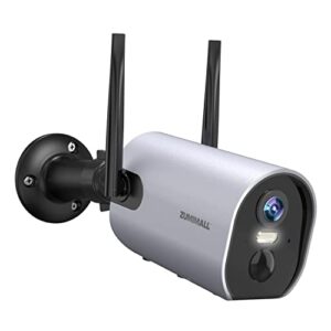 zumimall security cameras wireless outdoor-2k home security camera battery powered, outdoor security cameras with 3mp color night vision/spotlight/ip66 waterproof/pir/2-way talk/cloud/sd