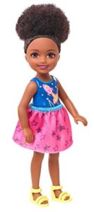 barbie club chelsea doll, 6-inch brunette doll with space-themed graphic, ghv62