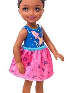 Barbie Club Chelsea Doll, 6-inch Brunette Doll with Space-Themed Graphic, GHV62