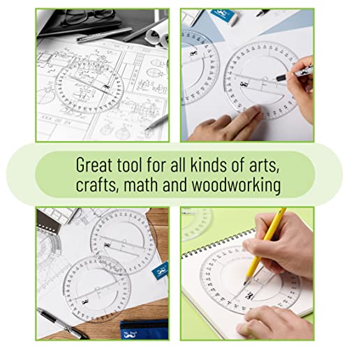 Mr. Pen- Protractor, Pack of 2, Protactor 360 Degree, Protractor Set, Protractor Ruler, Drafting Tools, Circle Protractor, Protractors Classroom Set, Large Protractor, Math Geometry Set