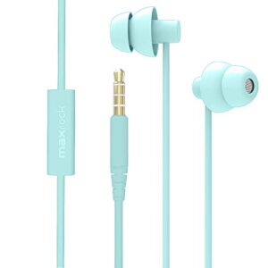 sleep soundproof earbuds headphones, noise isolating soft earbuds for sleeping, nighttime, insomnia, side sleeper, snoring, travel, meditation & relaxation (light green)