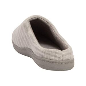 Hanes Womens Soft Waffle Knit Clog Slippers with Indoor/Outdoor Sole , Grey , Large