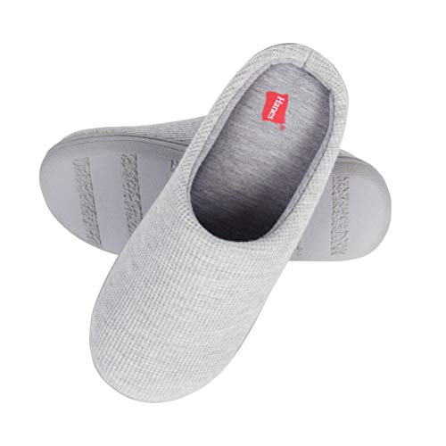 Hanes Womens Soft Waffle Knit Clog Slippers with Indoor/Outdoor Sole , Grey , Large