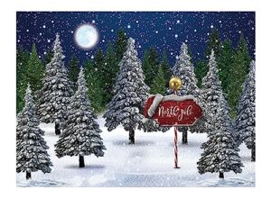 allenjoy winter snowing night landscape forest backdrop christmas wonderland north pole moon snowflake snow scene pine kids newborn photo booth props baby shower 8x6ft photography background
