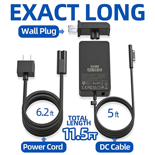 Surface Pro Surface Laptop Charger,65W Power Supply Adapter[Updated] Compatible with Microsoft Surface Pro 9/8/X/7+/7/6/5/4/3,Surface Laptop 5/Studio/4/3/2/1,Surface Book,Surface Go 3/2/1&Travel case