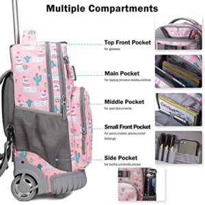 Tilami Rolling Backpack 18 inch Wheeled Backpack School College Student Travel Trip Boys and Girls