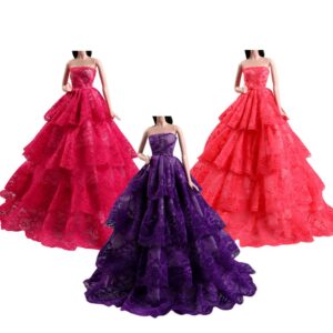 Lance Home 3Pcs Handmade Clothes Vintage Dress for 29cm Doll Wedding Noble Party Dresses Gown Outfit Costume Suit for 11.5 inch Dolls