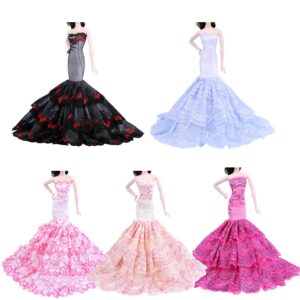 Lance Home 3Pcs Handmade Clothes Vintage Dress for 29cm Doll Wedding Noble Party Dresses Gown Outfit Costume Suit for 11.5 inch Dolls