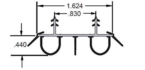 KS Hardware Kerf Style Replacement Door Bottom with Double Bubble - Creates A Weatherproof Seal- Easy Install- 35-3/4 inch, Brown