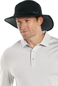 coolibar upf 50+ men's women's fore golf hat - sun protective (large/x-large- black)