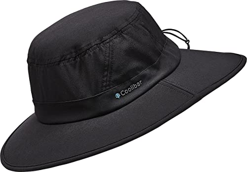 Coolibar UPF 50+ Men's Women's Fore Golf Hat - Sun Protective (Large/X-Large- Black)