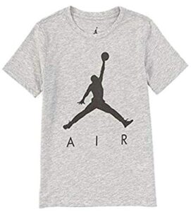 nike air jordan boys' jumpman t-shirt (grey/black, medium)