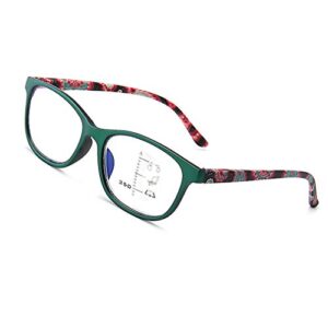 siadee progressive multifocal blue light blocking reading glasses women men- green 2.0x
