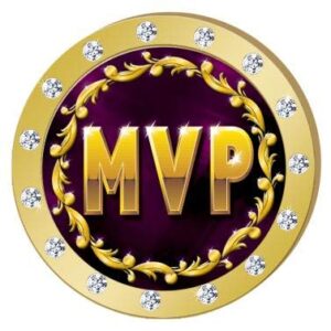 Crown Awards MVP Gold Rhinestone Pin, Gold MVP Pins, 30 Pack