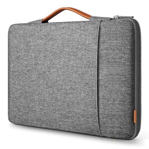 inateck 13-13.5 inch 360 protective laptop sleeve carrying case bag compatible with 13 inch macbook air/pro m2/m1 2022-2012, 14 inch macbook pro m1 2021 m2 2023, surface pro x/9/8/7/6/5/4/3, gray