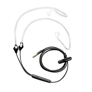 rich istereo ear headphones,air tube anti-radiation headsets earphone,in ear stereo noise isolating anti-radiation earbuds with microphone for mobile phone black