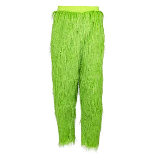 Green Furry Pants,Sleep Pajama Bottoms Halloween Cosplay Costume Accessory for Adult & Kids L