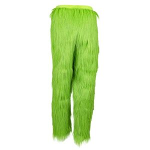 Green Furry Pants,Sleep Pajama Bottoms Halloween Cosplay Costume Accessory for Adult & Kids L