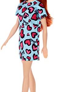 Barbie Doll, Red Hair, Wearing Yellow and Purple Heart-Print Dress and Platform Sneakers, for 3 to 7 Year Olds, Model:GHW48