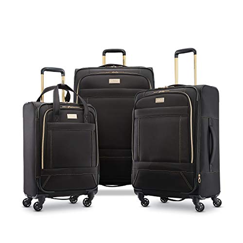 American Tourister Belle Voyage Softside Luggage with Spinner Wheels, Black, Checked-Large 28-Inch