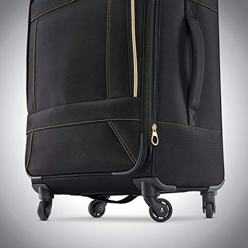 American Tourister Belle Voyage Softside Luggage with Spinner Wheels, Black, Checked-Large 28-Inch