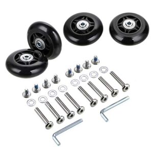 ownmy 70mm x 24mm luggage suitcase replacement wheels, rubber swivel caster wheels bearings repair kits, a set of 4
