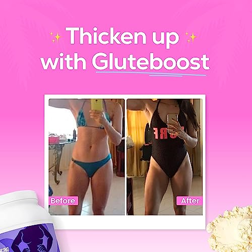 Gluteboost ThickFix Curve Enhancing Weight Gainer Shake - Grass-Fed Whey Protein Powder with Amino Acids - Increase Curves and Muscle Mass - Volumizer Supplement for Women - Creamy Vanilla