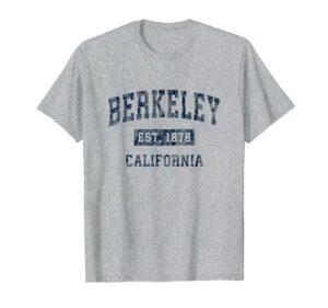 berkeley california ca vintage sports design navy print t-shirt